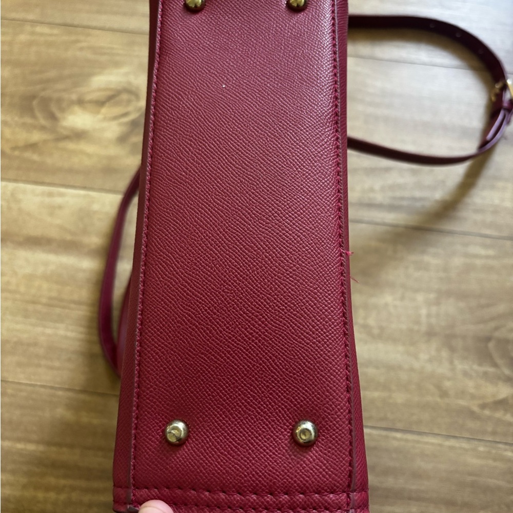 Bebe Burgundy Structured Satchel Crossbody Bag Gold Hardware Missing Tassel - Picture 4 of 9